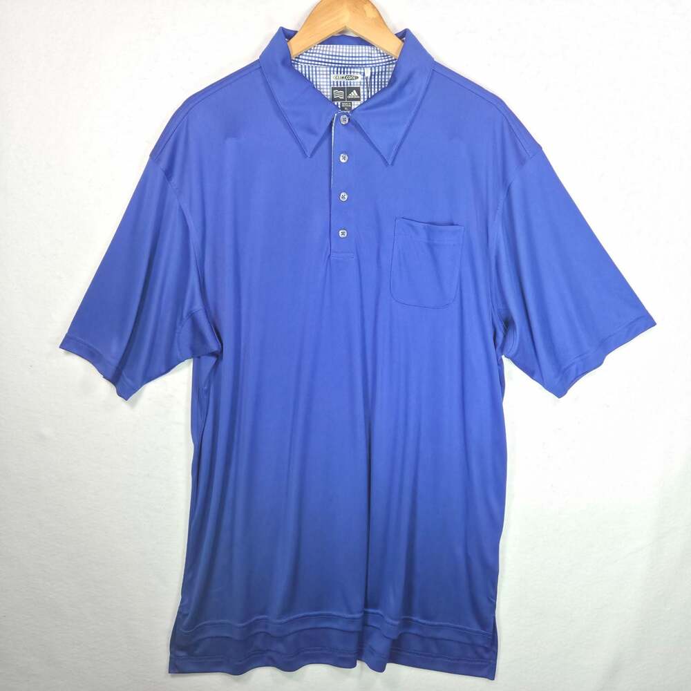 New Adidas Golf Polo Shirt Mens XL Blue ClimaCool CoolMax Short Sleeve